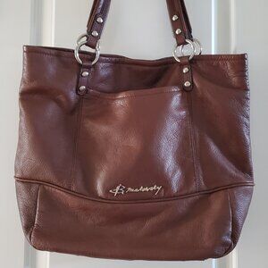 B Makowsky Brown Leather Tote